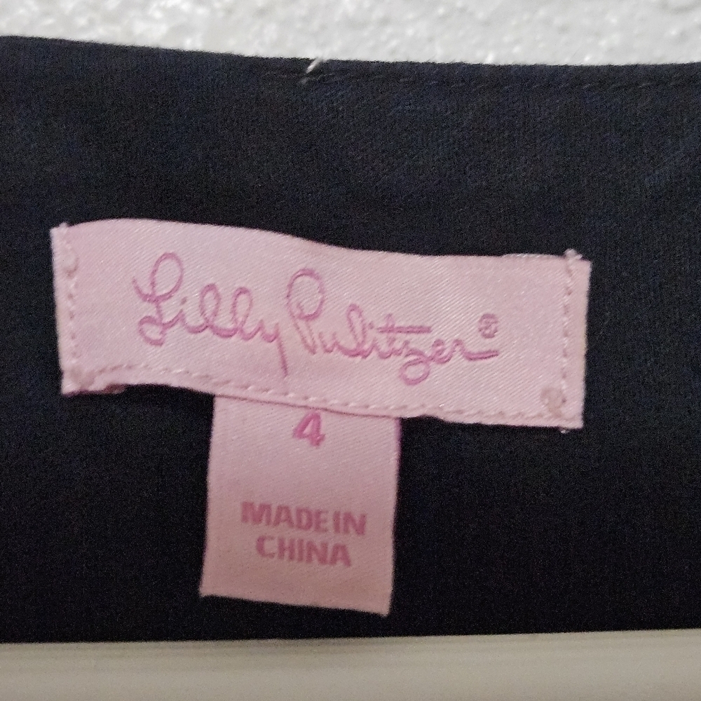 Lilly Pulitzer Shauna black embroidery dress size 4 - Picture 3 of 16